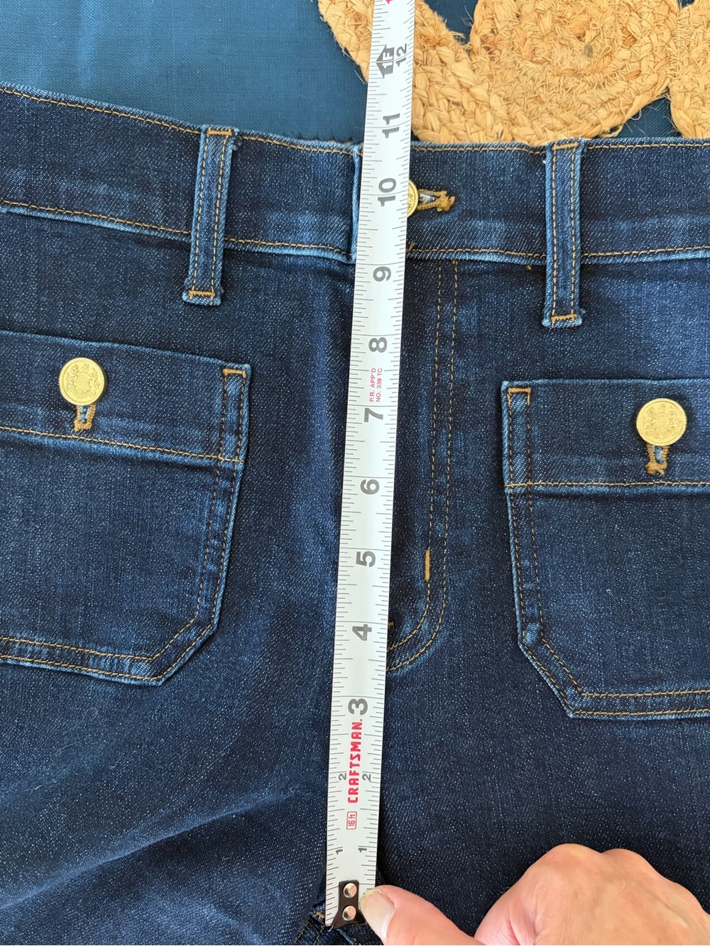 J. Crew Factory Slim Wide-Leg Sailor Jeans Gold Buttons All Day Stretch SZ 25 - Picture 12 of 12